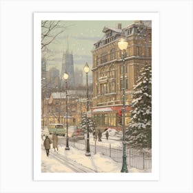 Vintage Winter Illustration Toronto Canada 1 Art Print