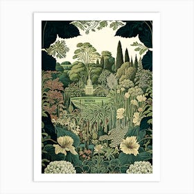 Blenheim Palace Gardens 1, United Kingdom Vintage Botanical Art Print