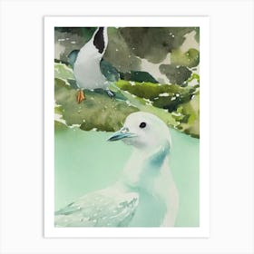 Great Auk Storybook Watercolour Art Print