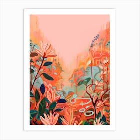 Boho Wildflower Painting Honeysuckle 1 Art Print