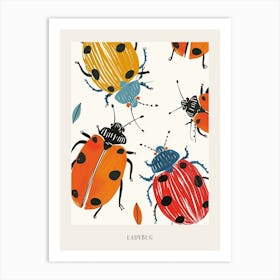 Colourful Insect Illustration Ladybug 28 Poster Art Print