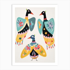 Folk Style Bird Painting Goose 2 Art Print