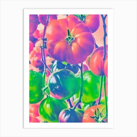 Tomato Risograph Retro Poster vegetable Art Print