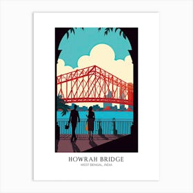 Howrah Bridge, West Bengal, India Colourful 4 Travel Poster Art Print