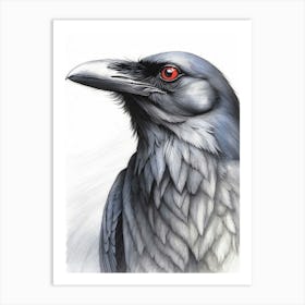 Crow With Red Eyes Art Print