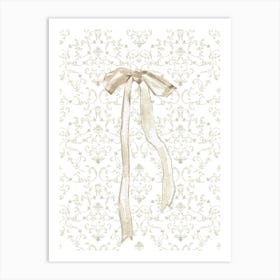 White Nursery Bow Art Print