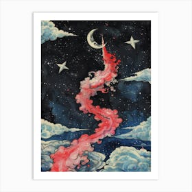 Moon And Stars 13 Art Print