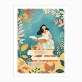 Girl Reading A Book 1 Art Print