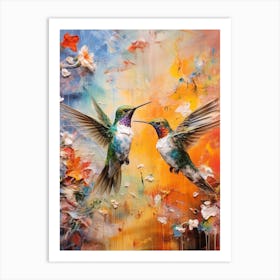 Hummingbirds Abstract Expressionism 4 Art Print