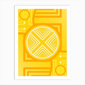 Geometric Abstract Glyph in Happy Yellow and Orange n.0047 Art Print