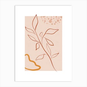 Leaves And Flowers Art Print