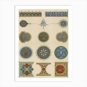 Vintage Arabesque Decoration, Plate No,26 & 27, Emile Prisses D’Avennes, La Decoration Arabe Art Print