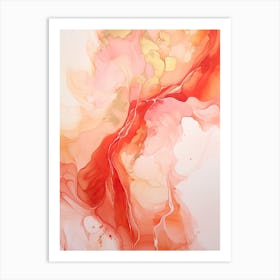 Red, Orange, Gold Flow Asbtract Painting 3 Art Print