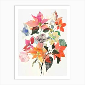 Poinsettia 2 Collage Flower Bouquet Art Print