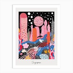 Poster Of Singapore, Illustration In The Style Of Pop Art 3 Art Print