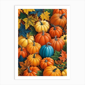 Autumn Pumpkins 2 Art Print