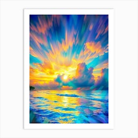 Sunset Over The Ocean 12 Art Print