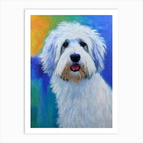 Old English Sheepdog Fauvist Style Dog Art Print