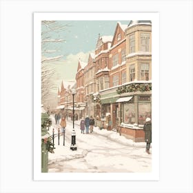 Vintage Winter Illustration Stratford Upon Avon United Kingdom 4 Art Print