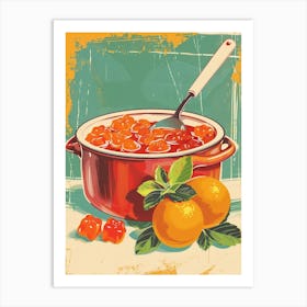 Cooking Orange Jelly Retro Illustration Art Print