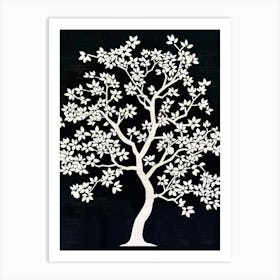 Peach Tree Simple Geometric Nature Stencil 1 1 Art Print