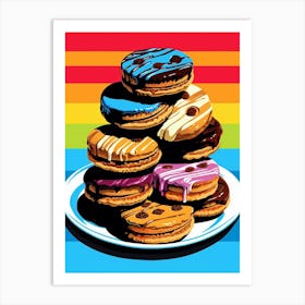 Pop Art Stacked Cookies On A Plate 1 Art Print