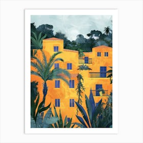 Orange Houses In The Jungle Art Print