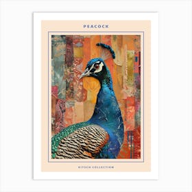 Kitsch Peacock Collage 2 Poster Art Print