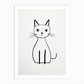 Cat One Line Art 3 Art Print