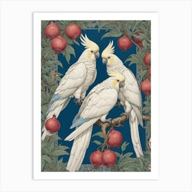 Cockatoo And Pomegranate Blue Walter Crane Art Print Art Print