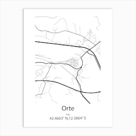 Orte,Italy Minimalist Map Poster