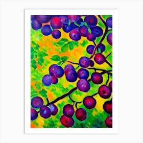 Boysenberry Fruit Vibrant Matisse Inspired Painting Fruit Art Print