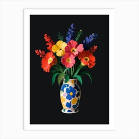 Colorful Flowers In A Vase Art Print