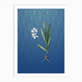 Vintage Gladiolus Plicatus Botanical on Bahama Blue Pattern n.1202 Art Print