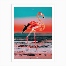 A Collage Flamingo Surrealist Art Print
