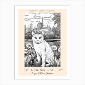 The Garden Gallery, Royal Botanic Gardens Melbourne Australia, Cats Line Art 3  Art Print