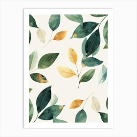 Watercolor Leaves Seamless Pattern 1 Art Print
