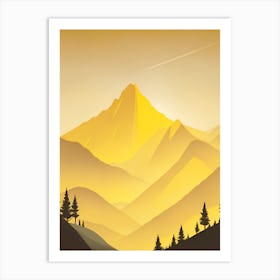 Misty Mountains Vertical Composition In Yellow Tone 29 Art Print