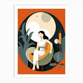 Abstract Harmony: Empowering Woman in Minimalism Art Print