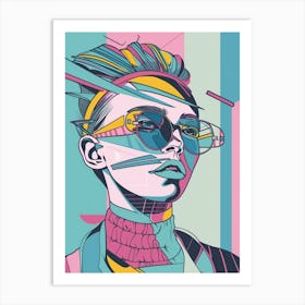 Girl With Glasses Art Print