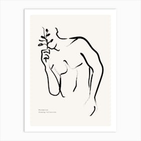 Man Holding A Flower Art Print