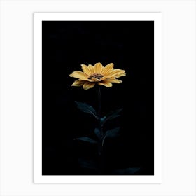 Single Yellow Flower 3 Art Print