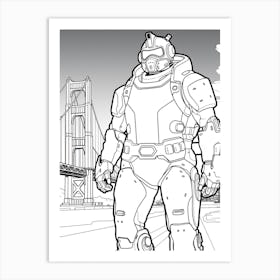 San Fransokyo (Big Hero 6) Fantasy Inspired Line Art 1 Art Print
