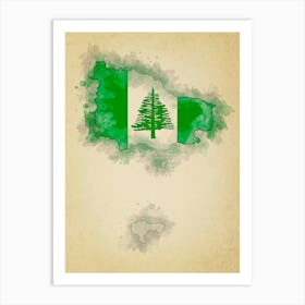 Norfolk Island Flag Vintage Art Print