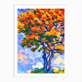 Atlas Cedar tree Abstract Block Colour Art Print
