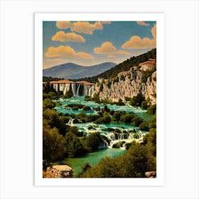 Krka National Park Croatia Vintage Poster Art Print