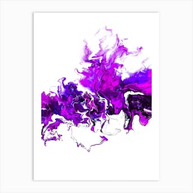 Purple Colorful White Wave Art Print