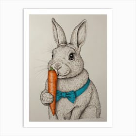 Rabbit With Carrot Art Print