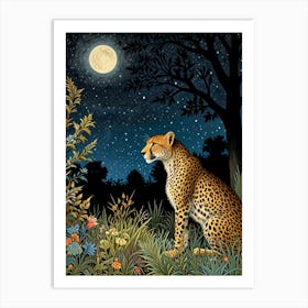 William Morris Cheetah At Night Art Print