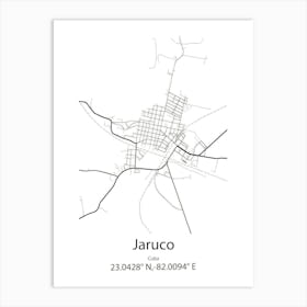 Jaruco,Cuba Minimalist Map Art Print